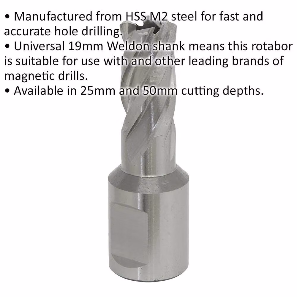 Loops M2 Steel Annular Metal Core Drill Bit, 16mm Diameter x 25mm Depth, Silver – 2