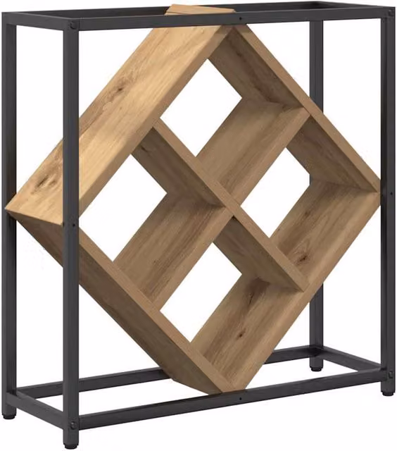 Berkfield Home Artisan Oak Wine Rack in Brown, W/D/H: 51 x 18 x 52.5 cm – 1