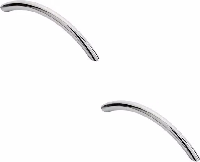 Loops 2-Pack Curved Bow Cabinet Pull Handles in Chrome, 96mm Fixing Centres