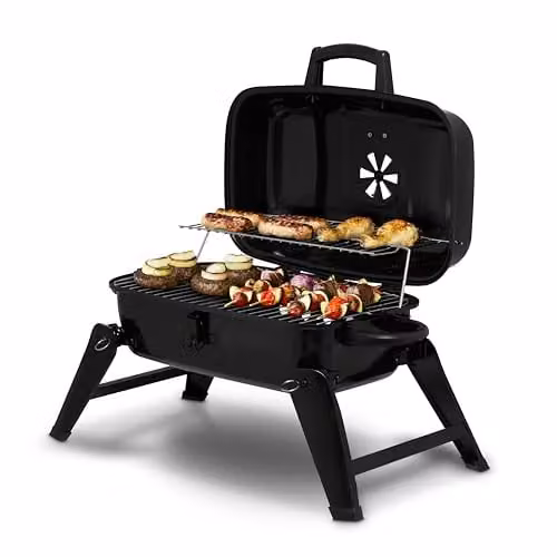 Tower Compact Tabletop Charcoal Grill in Black, W/D/H: 39.5 x 41.0 x 39.5 cm
