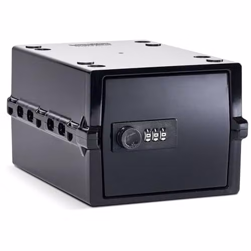Lockabox Mini Small Lockable Storage Box with Combination Lock, Black, W/D/H: 22.3 x 15.4 x 12 cm – 1