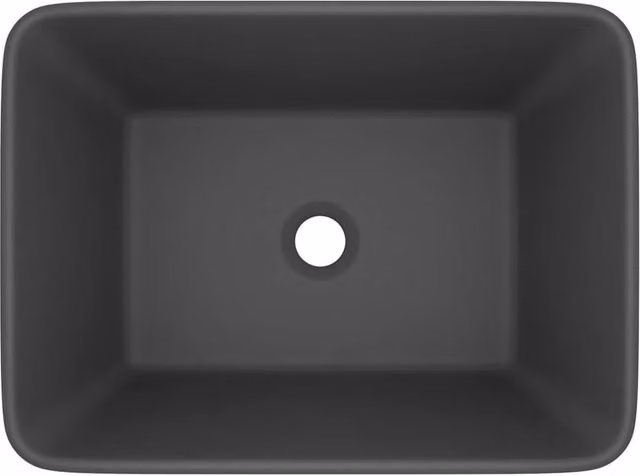 Berkfield Home Luxury Ceramic Countertop Wash Basin in Matt Dark Grey, W: 41 cm, D: 30 cm, H: 12 cm