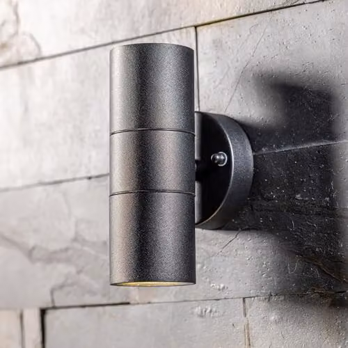 CGC Lighting Leon Black Stainless Steel GU10 Up & Down Outdoor Wall Light IP44 – 2