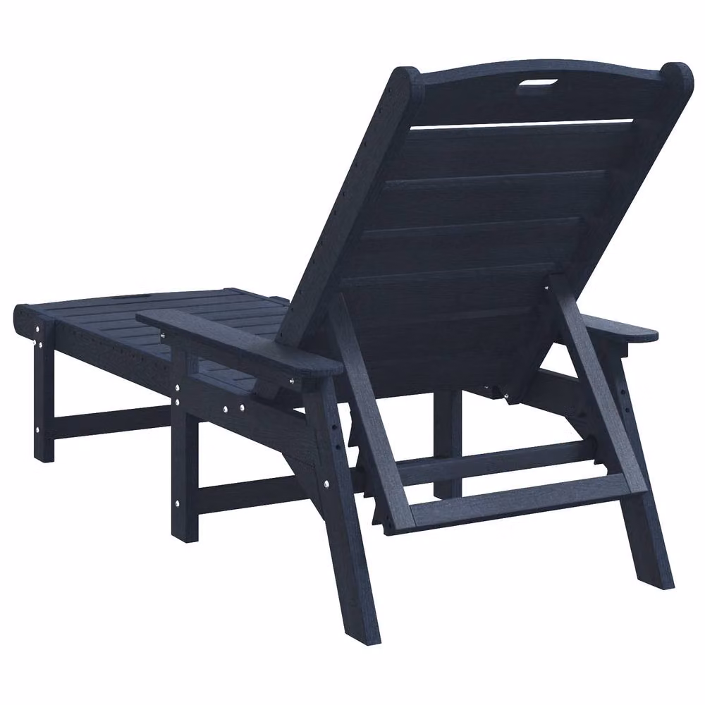 Berkfield Home Sun Lounger in Navy Blue, W/D/H: 162 x 53 x 98.5 cm – 5