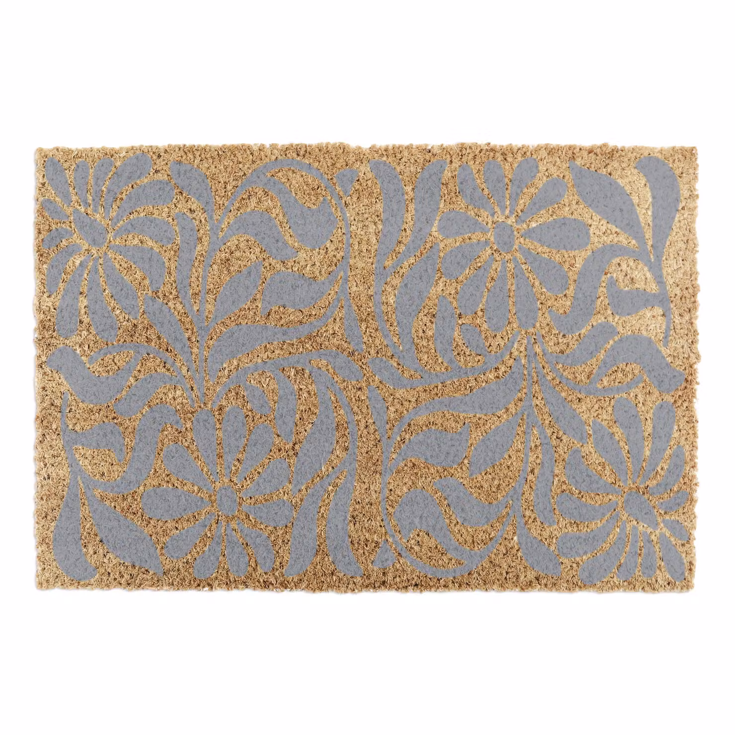 Artsy Mats Grey Floral Art Nouveau Coir Doormat, W: 60 cm, D: 40 cm – 4