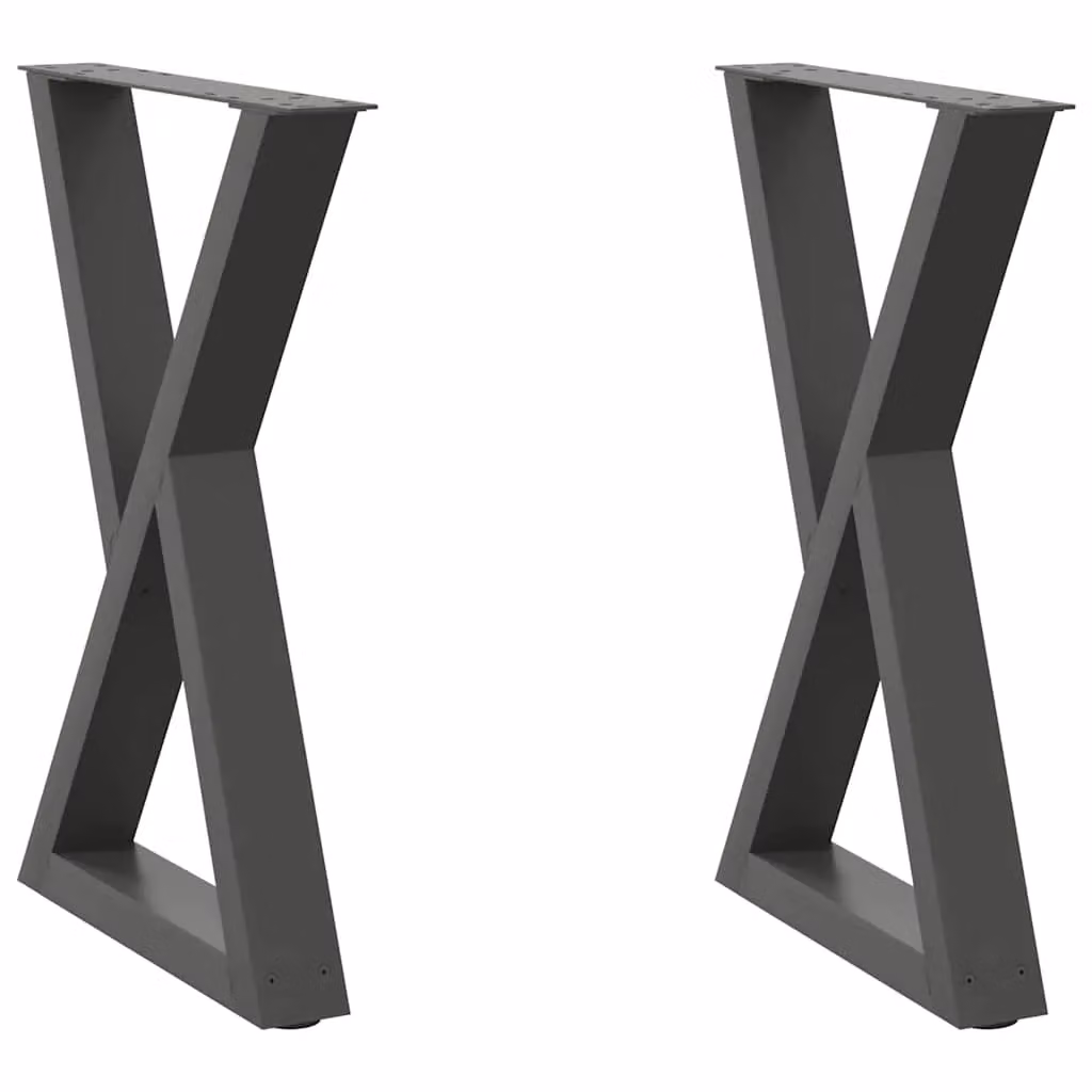 Berkfield Home Steel Dining Table Legs, 2 Pieces, Anthracite, H: 72-73.3 cm x W: 60 cm – 2