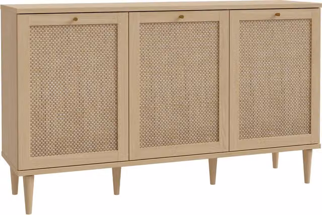 Furniture To Go Calasetta Mid-Century Rattan Sideboard in Brown