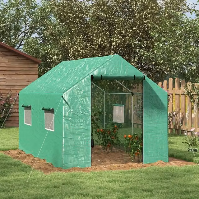 OUTSUNNY Green Tunnel Greenhouse with UV-resistant PE Cover and Galvanised Steel Frame, W: 3 m, D: 2 m, H: 2 m