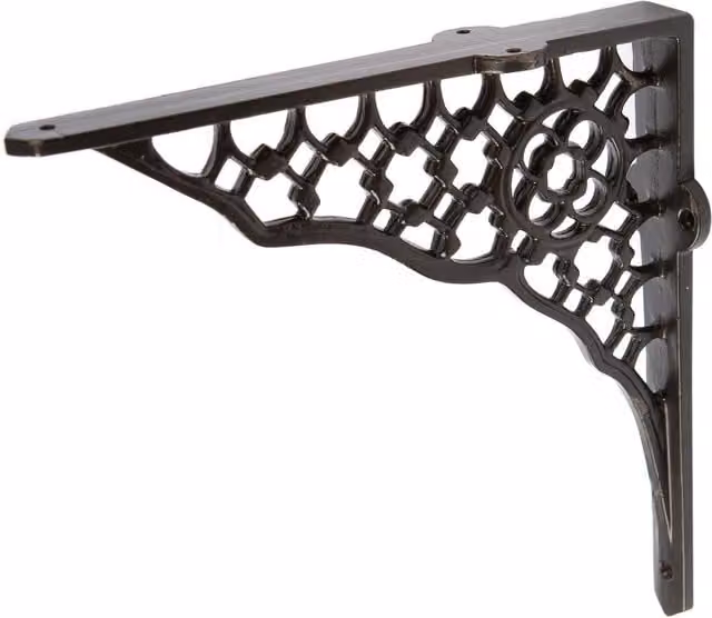 Hammer and Tongs Matt Black Iron Honeycomb Shelf Bracket, 20.5 cm