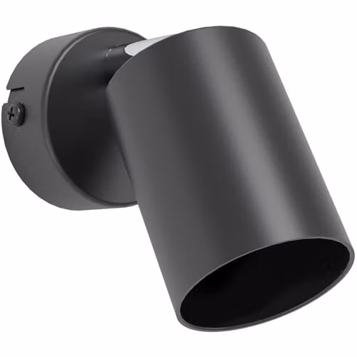 Loops Black Metal Ceiling Spotlight with Adjustable GU10 LED Bulb – 1