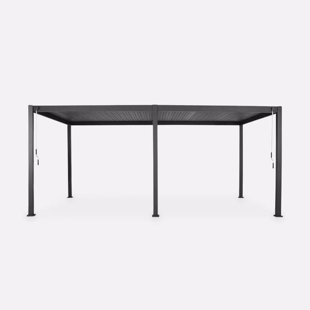 sweeek Louvered Aluminium Pergola in Dark Grey, W: 600 cm, D: 300 cm, H: 250 cm – 2