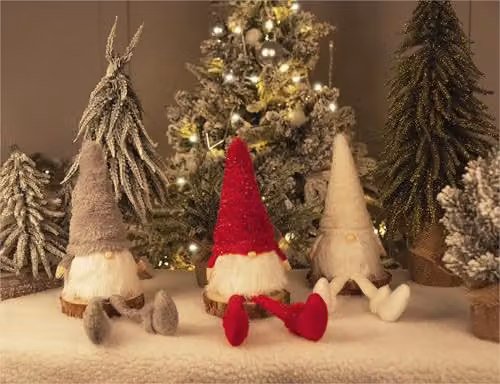 St Helens Home & Garden Grey Long Legged Scandinavian Christmas Gonk Tabletop Decoration – 3