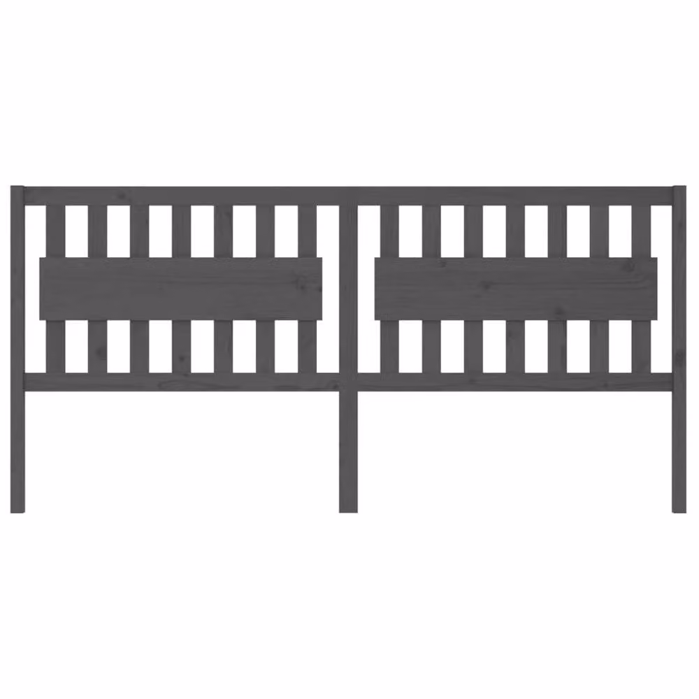 Berkfield Home Rustic Grey Solid Pine Wood Bed Headboard W: 205.5 cm, D: 4 cm, H: 100 cm – 3