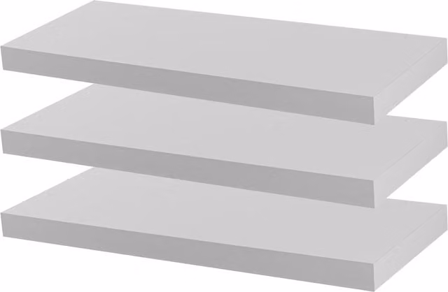 Harbour Housewares Set of 6 White Floating Wall Shelves, Modern MDF Wall Mounted Storage and Display Units, Width: 60 cm – 1