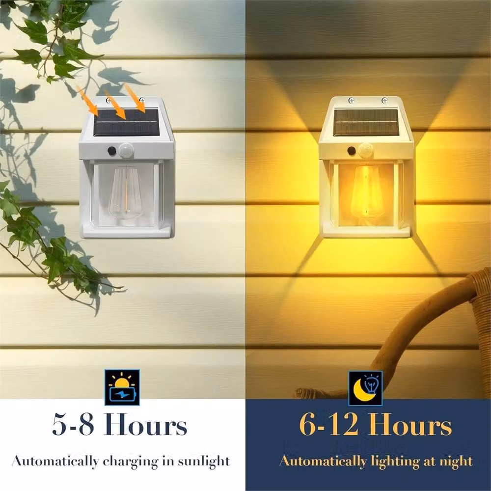 Nordara White Solar Powered Wall Lantern with PIR Motion Sensor for Garden and Terrace – 2