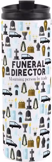 Purely Home Novelty Funeral Director Travel Flask Multicoloured Stainless Steel Tumbler
