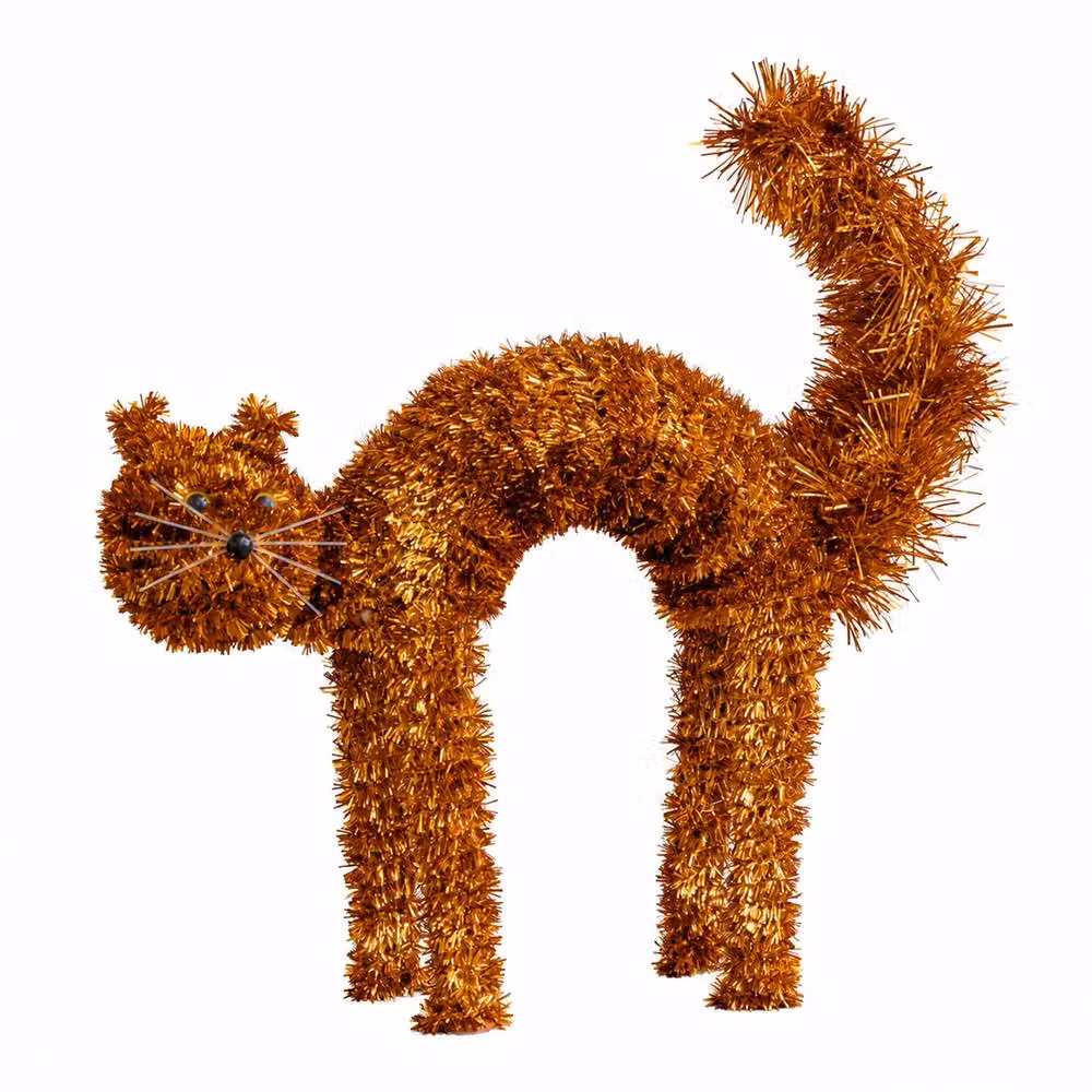 Samuel Alexander Standing Scaredy Cat Halloween Decoration, Orange, Height: 42 cm – 3