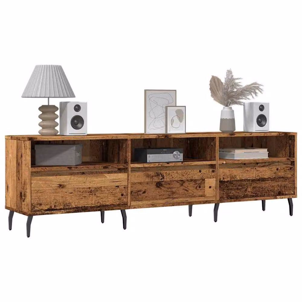 Berkfield Home Industrial TV Cabinet in Brown, W/D/H: 150 x 30 x 44.5 cm – 3