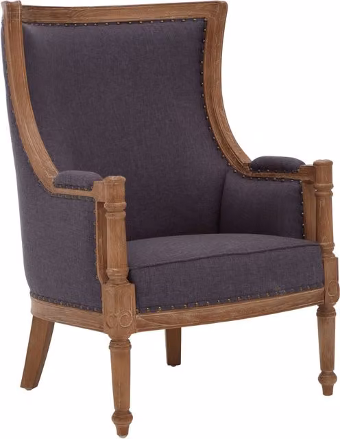 Fifty Five South Cabra Grey Fabric Armchair with Solid Wood Frame