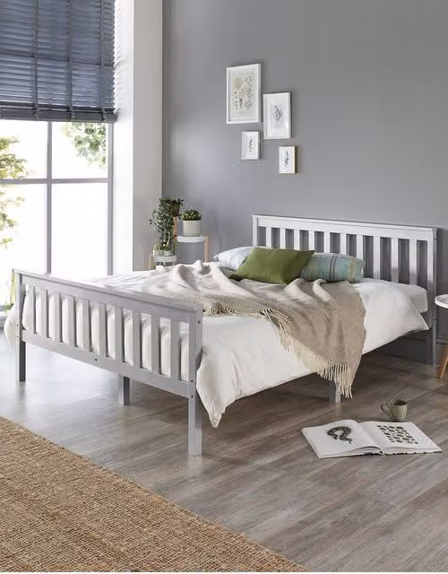 Aspire Atlantic Bed Frame in Grey, W/D/H: 180 x 200 x 81.5 cm