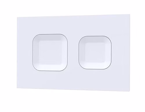 nuie XTY009PS1 Modern Dual Flush Plate with Square Buttons, Matt White, W: 267 mm, D: 170 mm, H: 11 mm