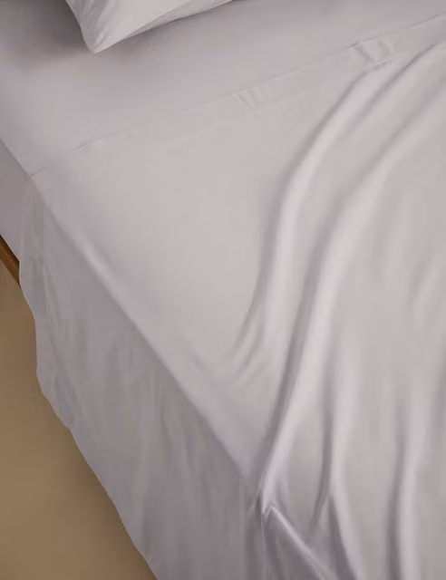 M&S Dove Cotton Rich Percale Flat Sheet, W: 200 cm x D: 200 cm