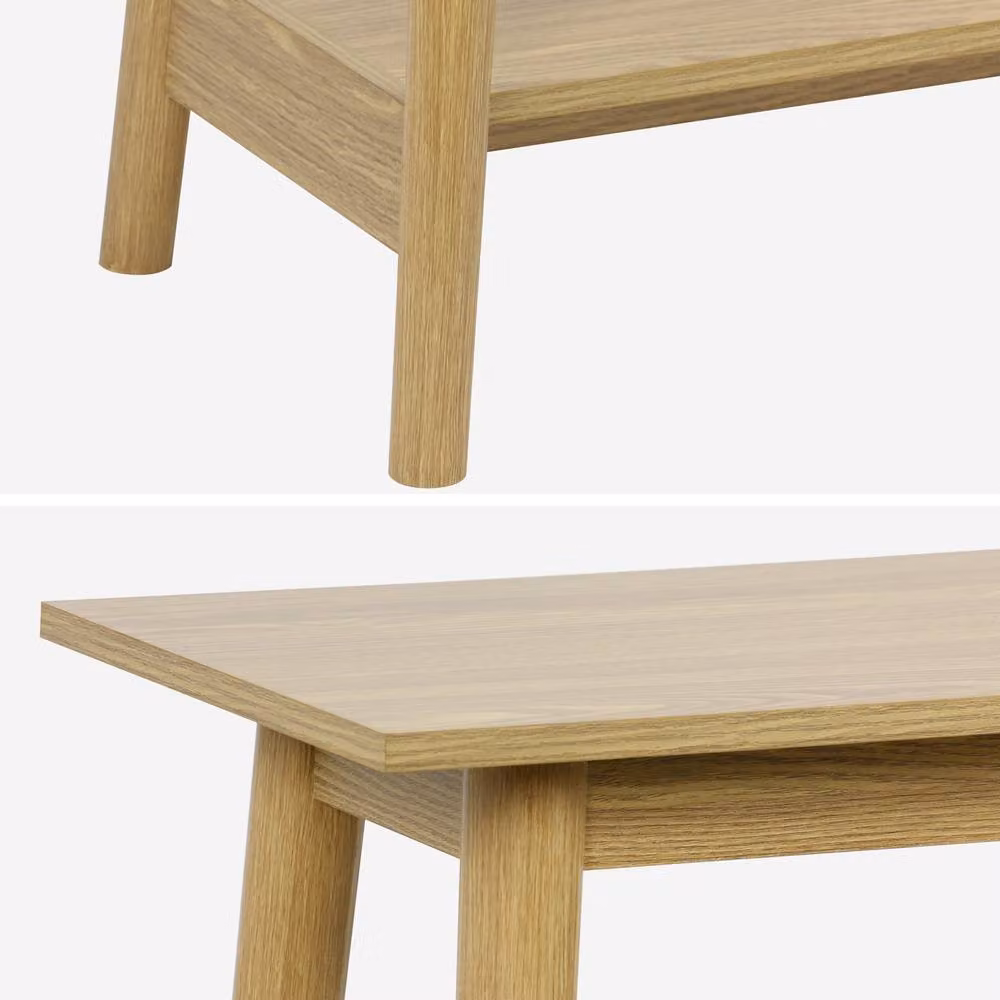 Sweekeec Scandinavian Style Console Table in Walnut Wood Effect and Light Grey, Width: 110 cm – 2