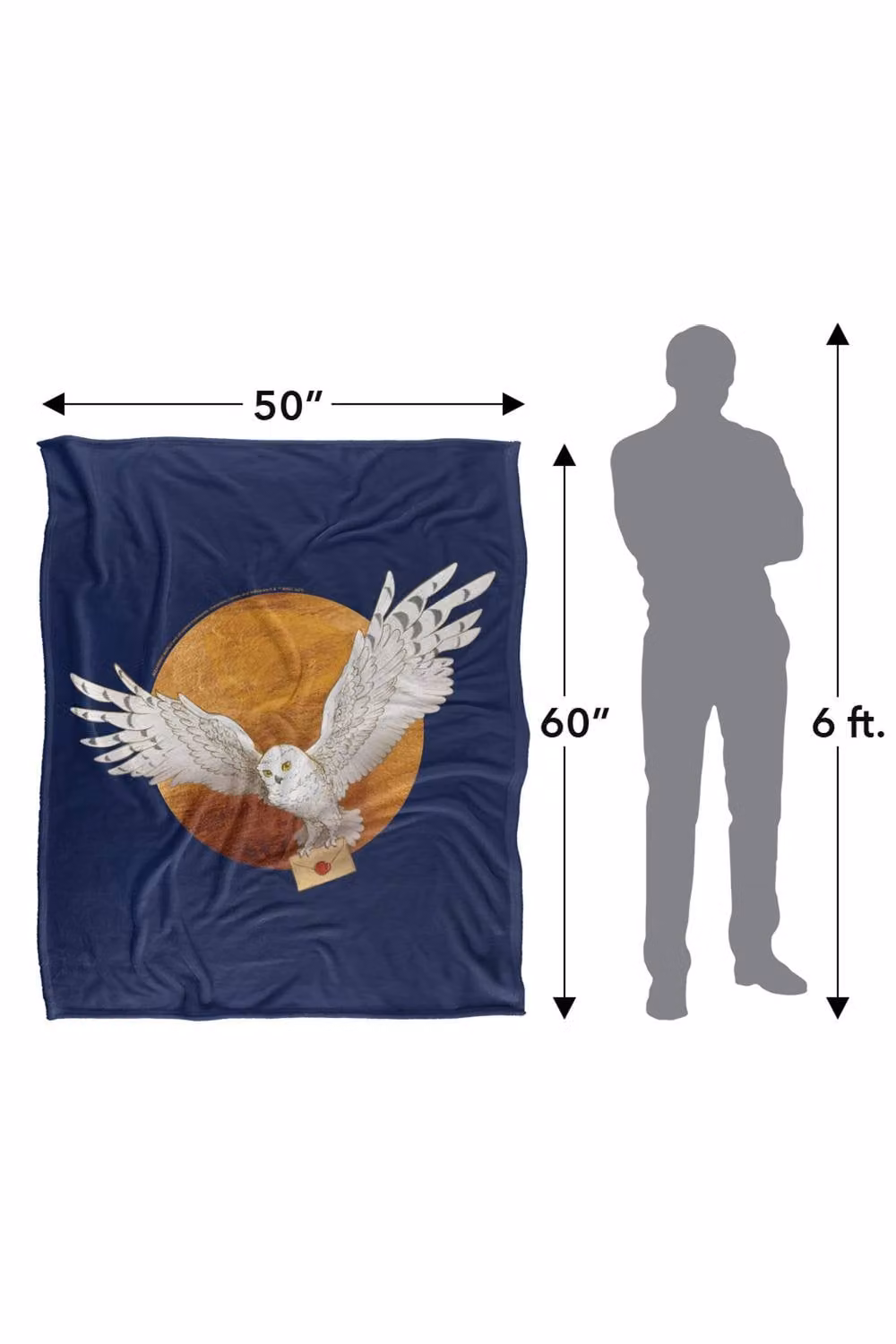 Warner Bros. Harry Potter Hedwig and The Moon Super Soft Silky Touch Fleece Throw Blanket, Multicolour, W: 152.4 cm x D: 127.0 cm – 7