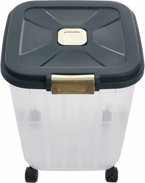NESTLUNE Large Airtight and Leakproof Pet Food Storage Container in Transparent Green, W/D/H: 100 x 15 x 15 cm