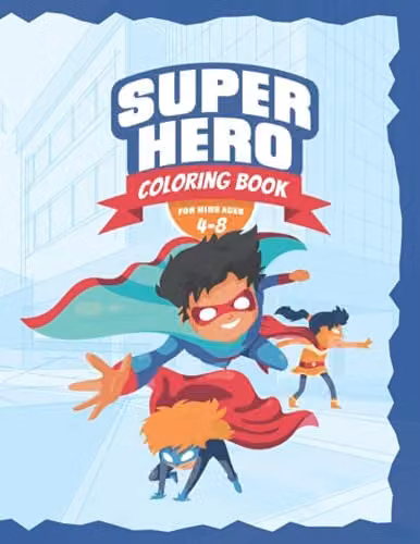 Majosta Superhero Coloring Book for Kids Ages 4-8, Multicolour