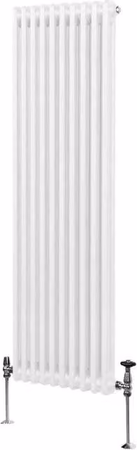 Monstershop Traditional 2 Column Steel Radiator, White, H: 180.0 cm, W: 47.2 cm