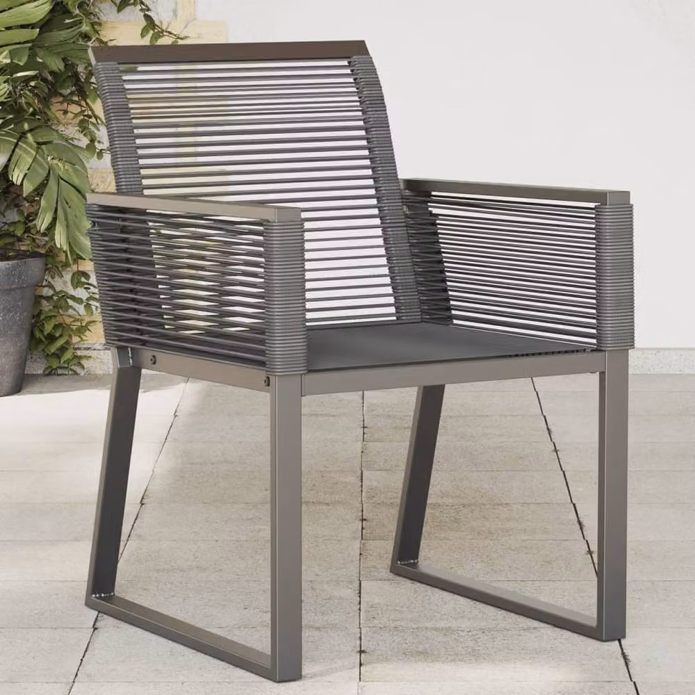 Berkfield Home Set of 2 Modern Black Poly Rattan and Metal Garden Chairs – 2