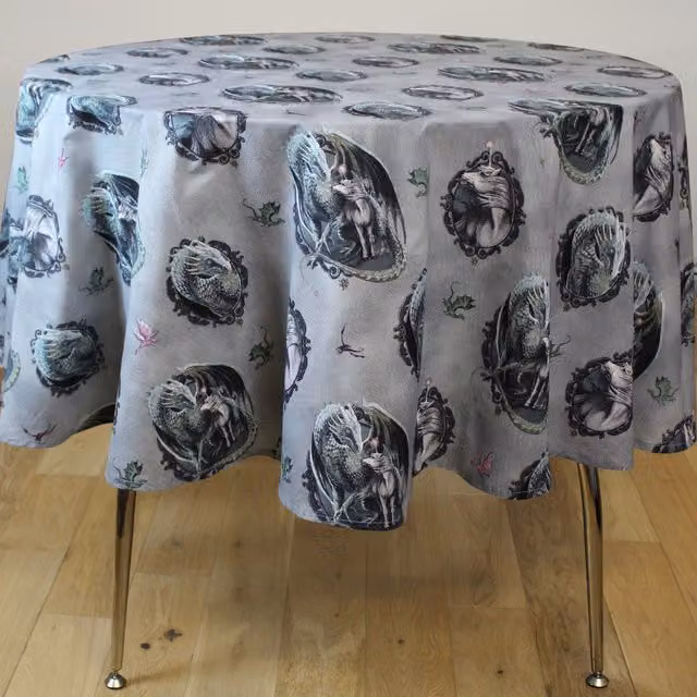Lisa Parker Protector Of Magic Unicorn Dragons Round Tablecloth, Multi-coloured, Diameter: 177.8 cm