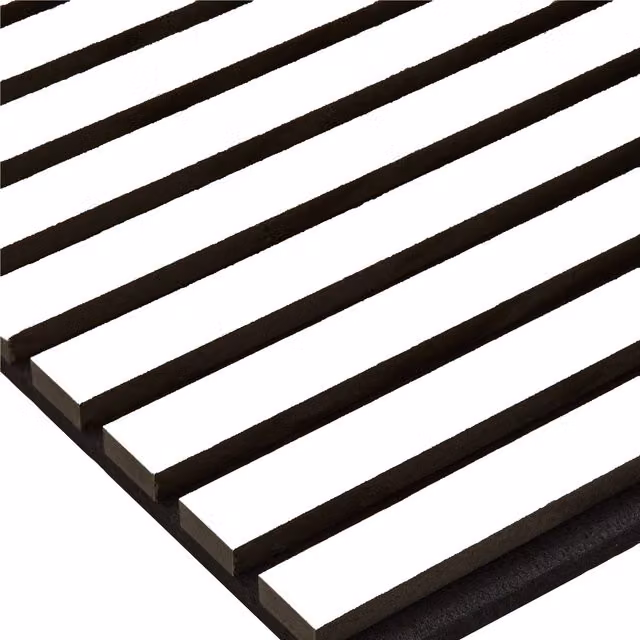 Home Treats White Wooden Slatted 3D Acoustic Wall Panelling, Width: 120 cm