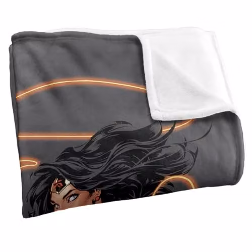 LOGOVISION Wonder Woman Glowing Lasso Super Soft Silky Touch Fleece Throw Blanket, Multicolour, W: 127 cm x L: 152.4 cm – 2