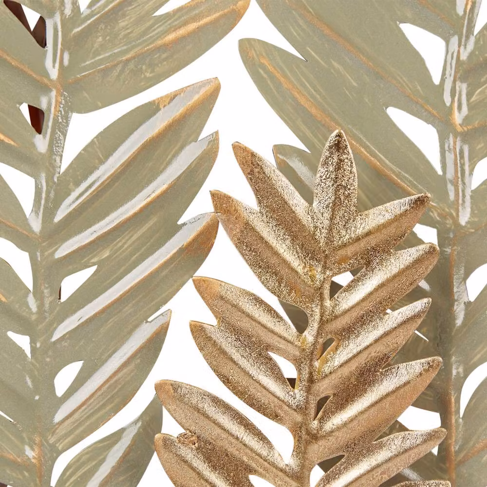 Wyld and Coco Zenith Fern Metal Wall Art in Gold and Green – 3