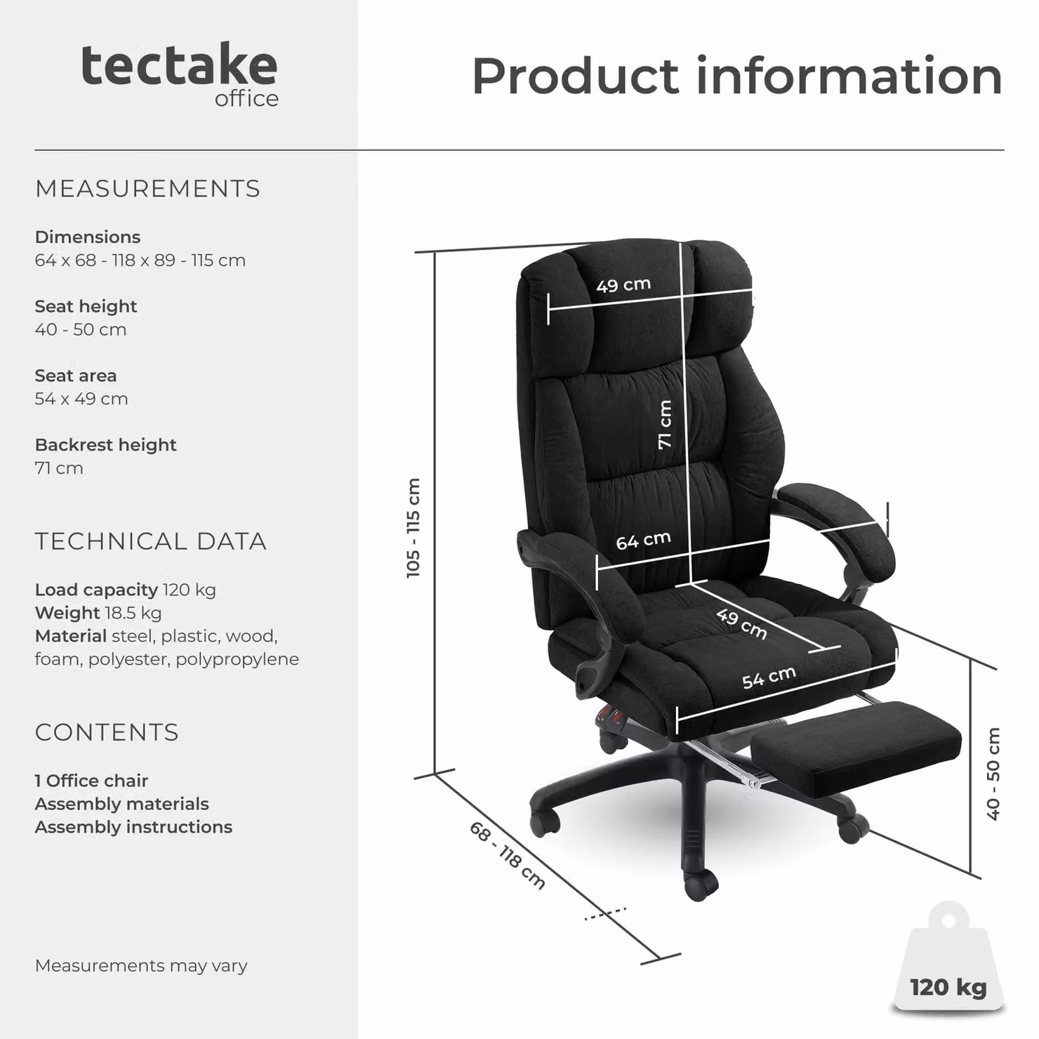 tectake Gillian Modern Black Velvet Swivel Gaming and Office Chair with Headrest and Armrests – 6