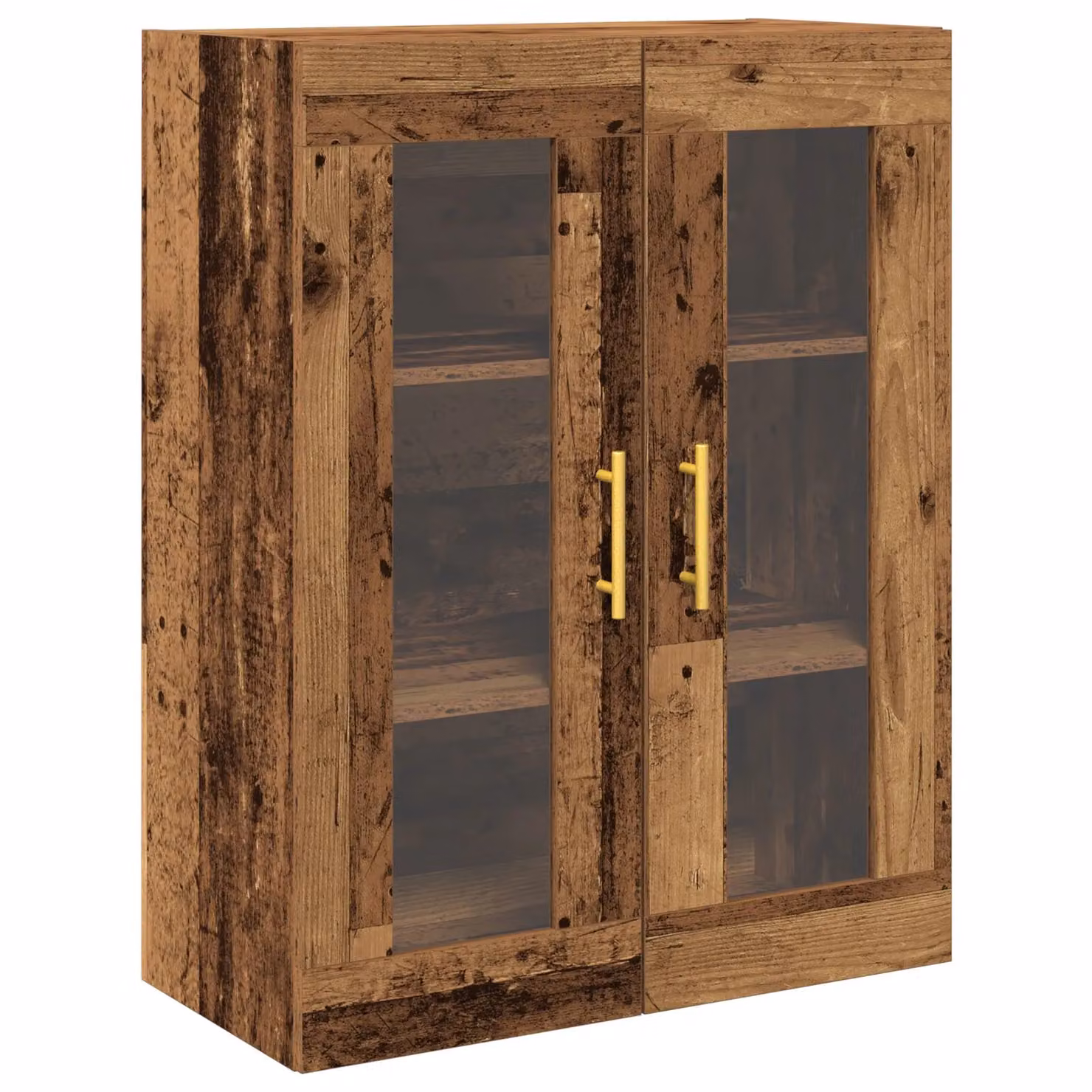 Berkfield Home Wall-Mounted Rustic Wood Cabinet with Glass Doors, Brown, W/D/H: 69.5 x 34 x 90 cm – 2
