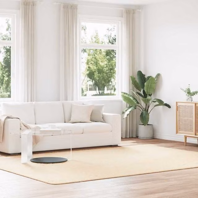 Berkfield Home NAVARRA Shaggy High Pile Rug, Beige, W: 240 cm, D: 340 cm