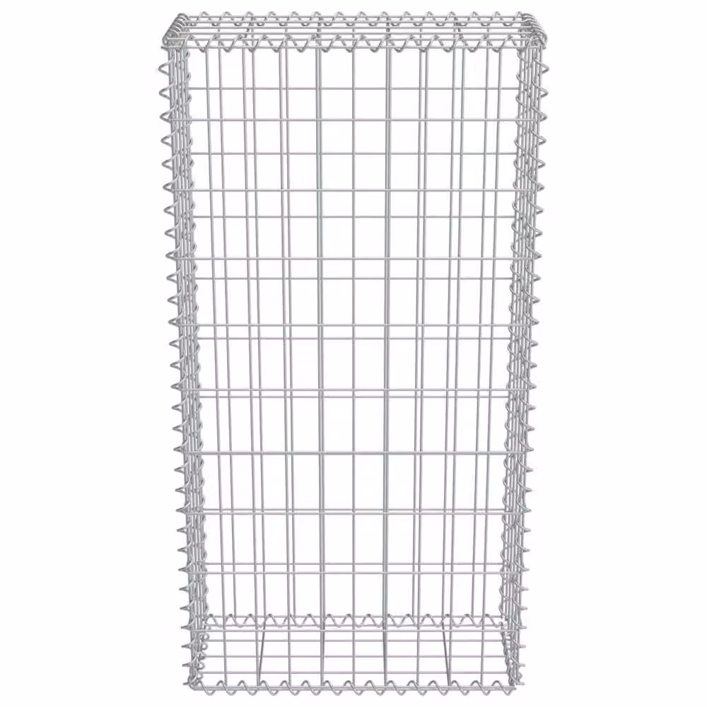 Berkfield Home Galvanised Steel Gabion Fence with Covers in Silver, W/D/H: 50 x 20 x 100 cm – 3