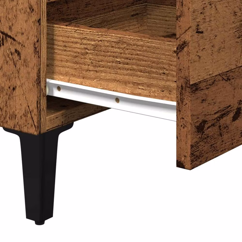 Berkfield Home Bed Cabinet with Metal Legs in Brown, W/D/H: 40 x 35 x 69 cm – 6