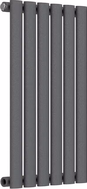 Lux Heat Oval Anthracite Grey Horizontal Wall Mounted Radiator, W: 60 cm, H: 36 cm