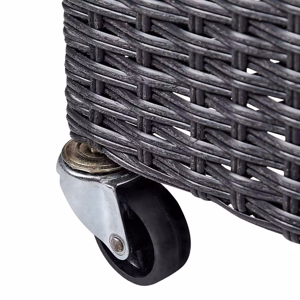 Wyld and Coco Black PE Rattan Wheeled Plant Pot with 3 Removable Inserts – 5