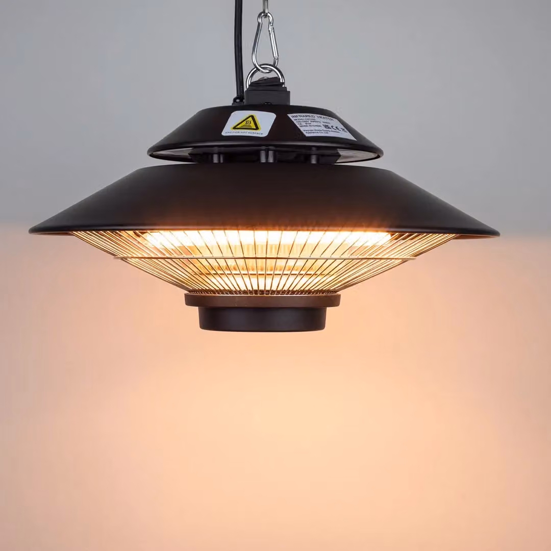 SIP Universal Halogen Hanging Heater in Black, W: 45 cm, D: 45 cm, H: 25 cm – 2