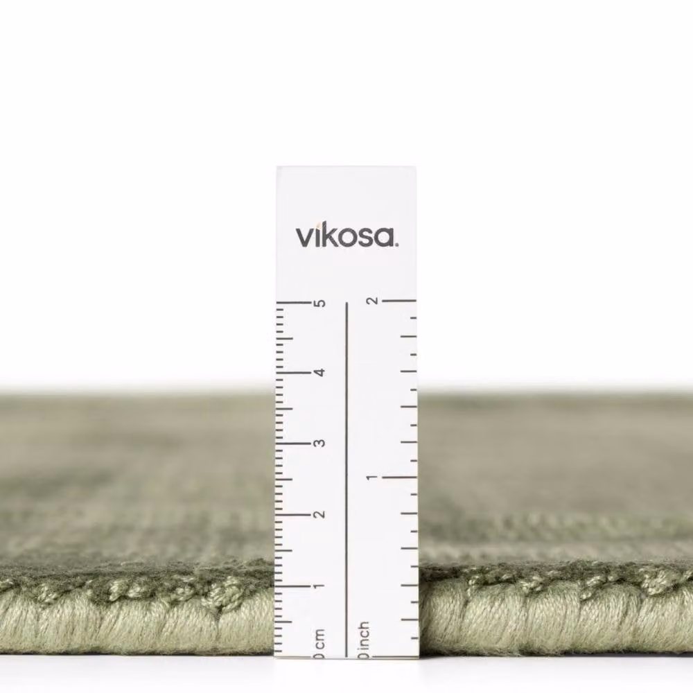 Vikosa Jane Green Viscose Soft Plain Rectangular Rug W/D: 200 x 300 cm – 3