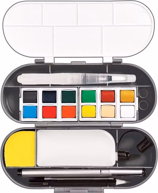 Artiste Watercolour Travel Kit and Accessories in Multicolour and Pink