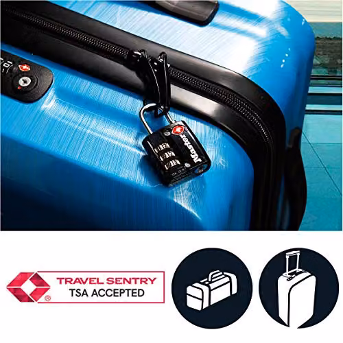 Master Lock Combination Travel Padlock, Black, W/D/H: 5.5 x 3 x 2.6 cm, 30mm – 2