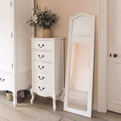 Statement Furniture Juliette Large Full Length Leaner Mirror in White, W/H: 45 x 165 cm – 1