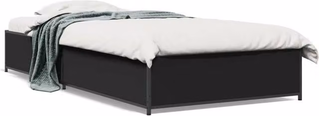Berkfield Home Small Single Bed Frame in Black, W/D/H: 75 x 190 x 29 cm – 1