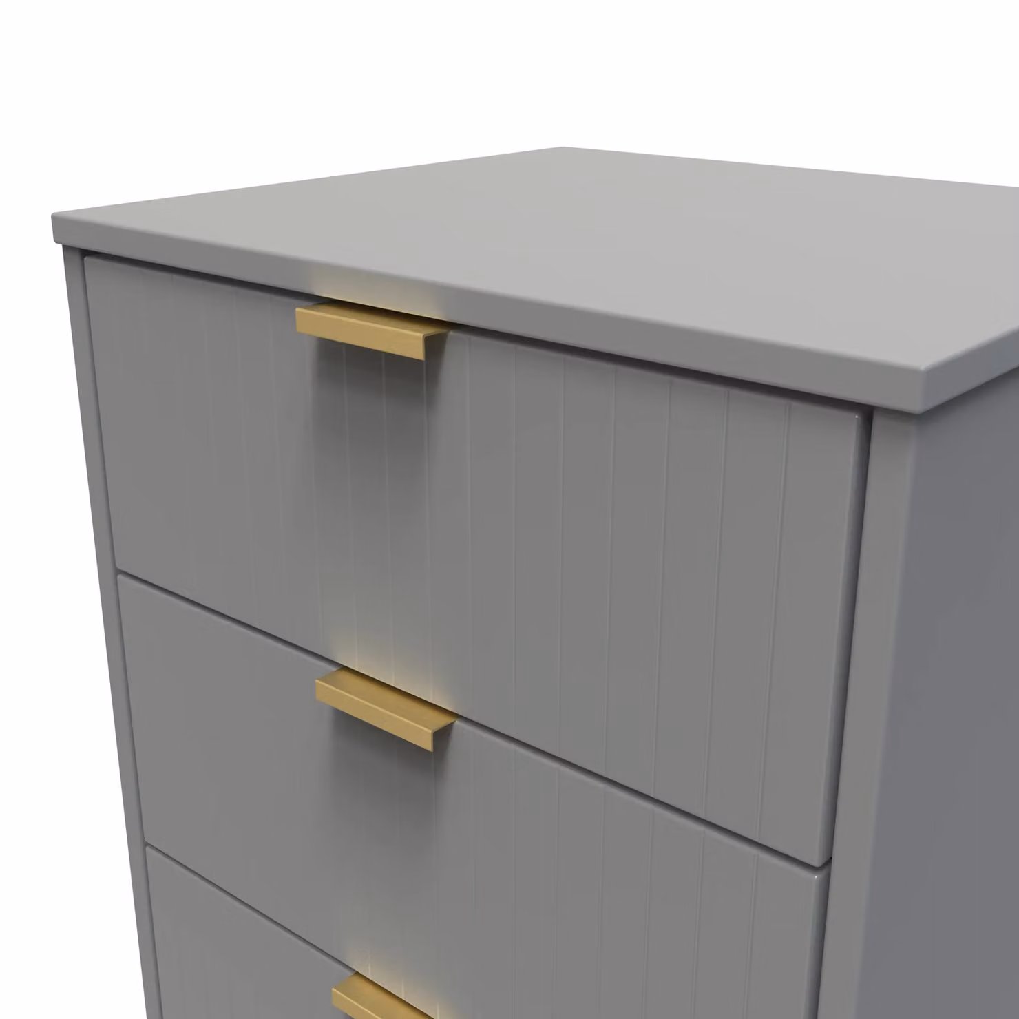 2 U Bexley 5 Drawer Tallboy in Dark Grey with Gold Metal Accents – 3